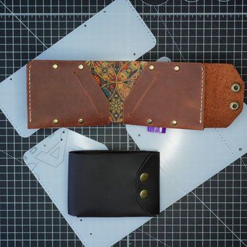 Шаблон ( Викрійка ) з акрилу для виготовлення гаманця Bifold 06 Acrylic-25-06 фото