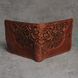 Handmade embossed leather wallet, Brown