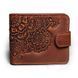 Handmade embossed leather wallet, Brown